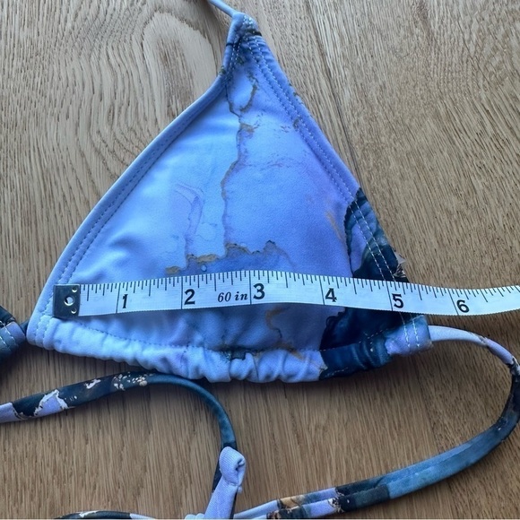 NEW SHEIN WATER COLOUR MARBLE TRIANGLE BIKINI TOP - S - Picture 4 of 8